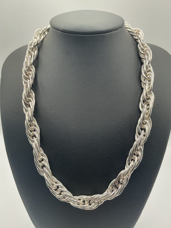 Solid Sterling Silver 75.13g Triple Rope Chain Necklace – 16 Inch | Luxury Statement Jewellery - Image 8