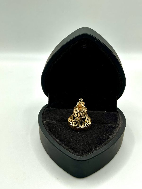 9ct Yellow Gold Ornate Bell Pendant or Charm – 22mm, 3.7g - Image 3