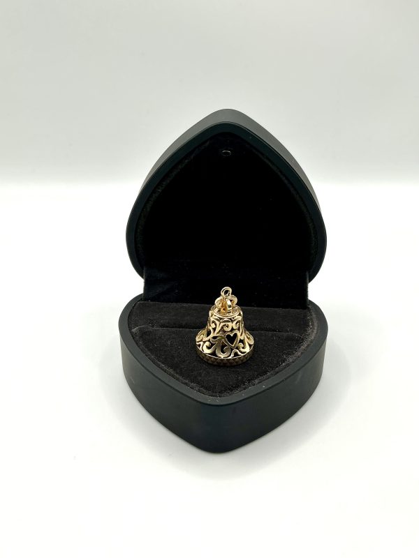 9ct Yellow Gold Ornate Bell Pendant or Charm – 22mm, 3.7g - Image 5