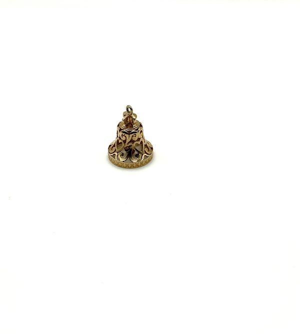 9ct Yellow Gold Ornate Bell Pendant or Charm – 22mm, 3.7g - Image 7