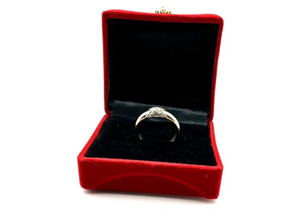 9K Yellow Gold & Diamond Crossover Ring – Size P, Hallmarked London 1987, 2.9g - Image 9