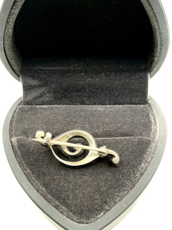 Antique French Art Nouveau Platinum Paste Brooch – 3.4g – Circa 1910 - Image 6