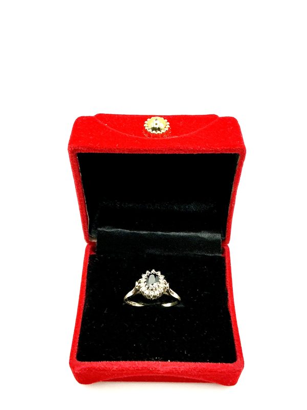 9ct Yellow Gold London Blue Topaz and CZ Cluster Ring – Size O, 2.2g - Image 9
