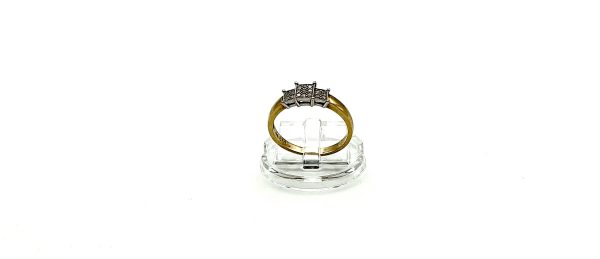 Three-Panel Diamond Ring in 9ct Yellow & White Gold – 0.10ct Cluster Elegance - Image 4