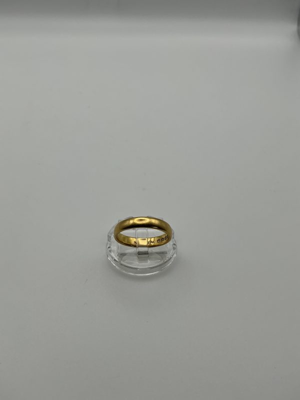 Antique 22ct Gold Band Ring – Hallmarked Birmingham 1849, Size O, 4.5g, 5mm Wide - Image 4