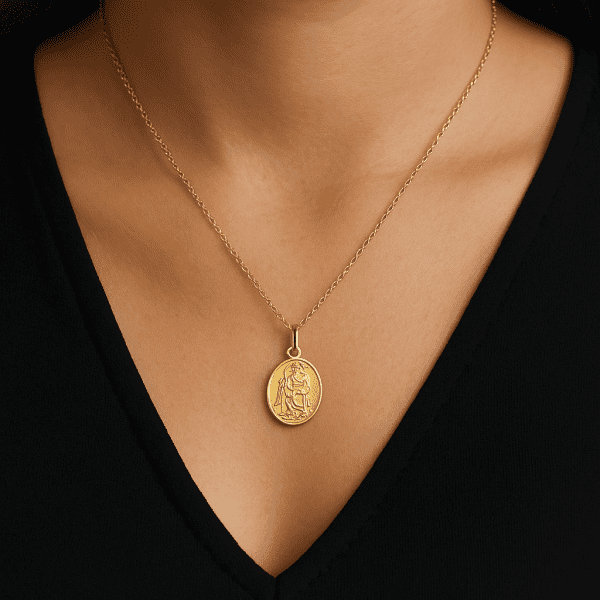 Antique 1861 9ct Gold Saint Christopher Medal Pendant – 1.02g – Birmingham Hallmark – By C.P.S Jewellery Ltd - Image 6