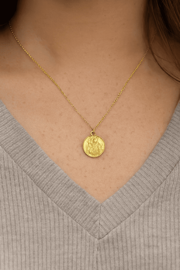 Antique 1861 9ct Gold Saint Christopher Medal Pendant – 1.02g – Birmingham Hallmark – By C.P.S Jewellery Ltd