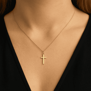 Antique 9ct Gold Cross Charm – Birmingham 1862 by John Hartman & Co – 0.6g