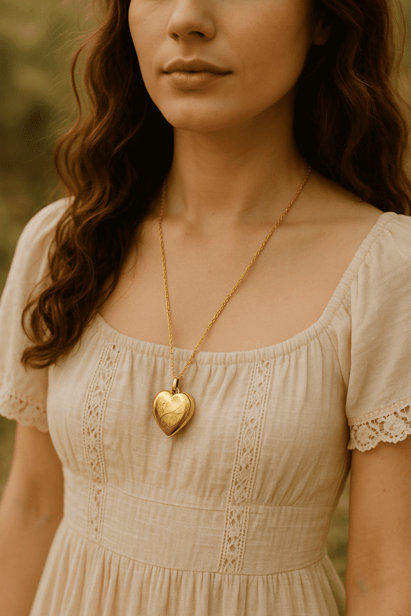 Vintage 1997 9ct Gold Heart Locket with White Sapphire & 24” Chain – Fully Hallmarked - Image 7