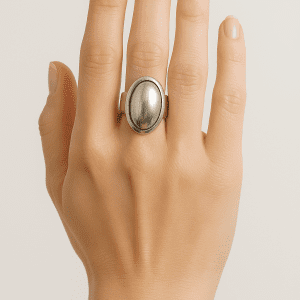 Vintage Mexican 925 Sterling Silver Domed Statement Ring, 12.44g, Size L/M