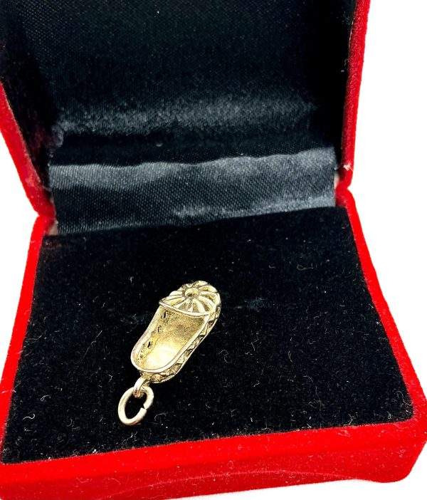 Vintage 9K Gold Slipper Charm – London 1966 by C&T – 1.97g - Image 7