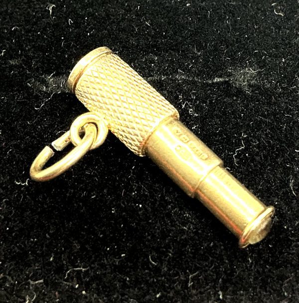 Antique 1862 9K Gold Miniature Looking Glass Charm – Birmingham Hallmarked – EFC Maker – 3.21g - Image 3