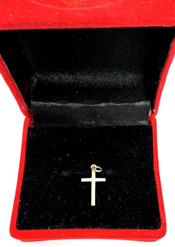 Antique 9ct Gold Cross Charm – Birmingham 1862 by John Hartman & Co – 0.6g - Image 6