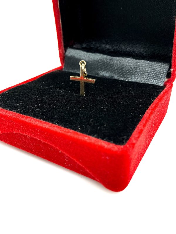 Antique 9ct Gold Cross Charm – Birmingham 1862 by John Hartman & Co – 0.6g - Image 9
