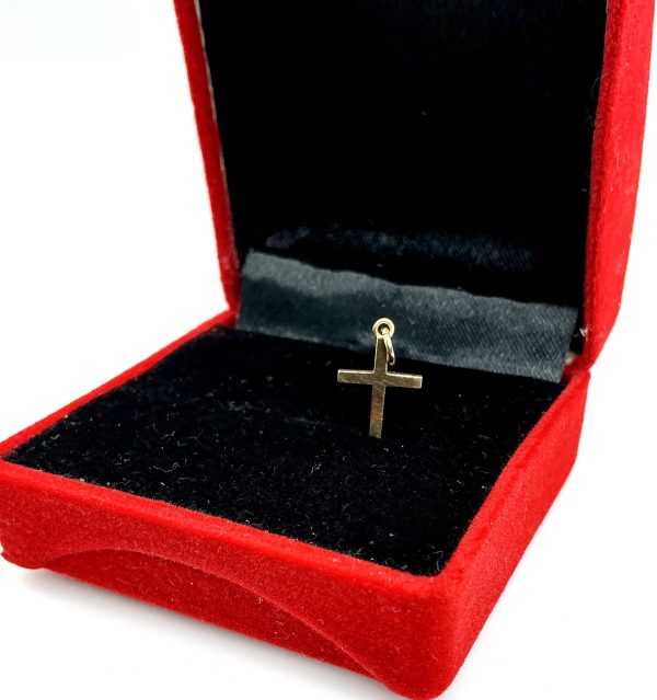 Antique 9ct Gold Cross Charm – Birmingham 1862 by John Hartman & Co – 0.6g - Image 8