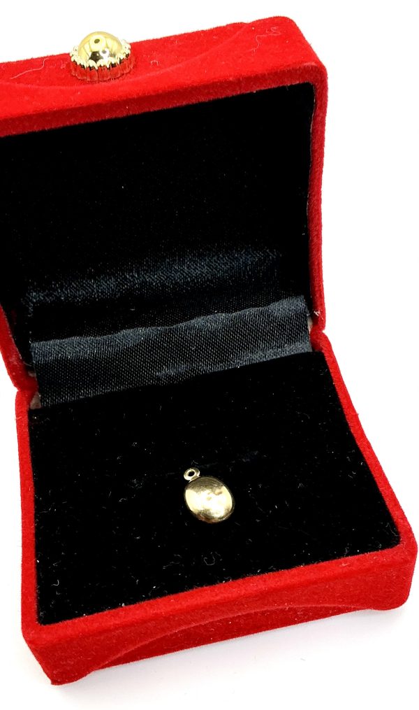 10K Yellow Gold Coffee Bean Charm – 0.33g – Petite Vintage-Inspired Pendant - Image 2