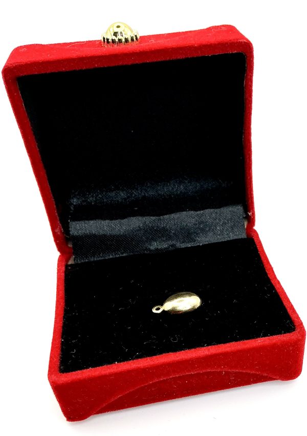 10K Yellow Gold Coffee Bean Charm – 0.33g – Petite Vintage-Inspired Pendant - Image 3