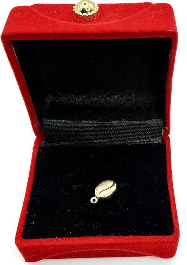 10K Yellow Gold Coffee Bean Charm – 0.33g – Petite Vintage-Inspired Pendant - Image 5