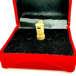 Antique 1859 9K Gold Royal Mail Post Box Charm – Opens to Postman Figure – Birmingham Assay – 3.5g