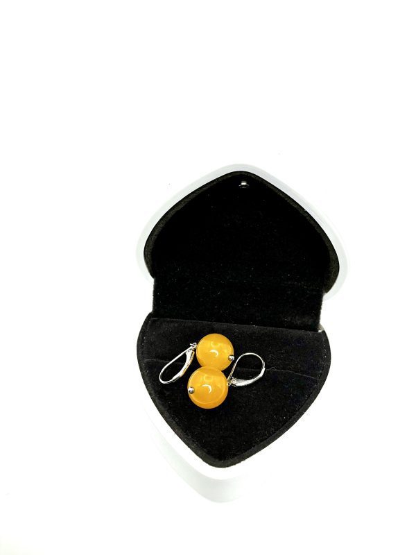 Vintage 925 Sterling Silver Yellow Jadeite Drop Earrings – 5.55g – Elegant Natural Gemstone Jewellery - Image 6