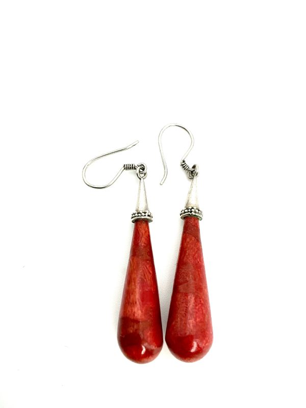Handcrafted Sterling Silver & Red Agate Drop Earrings – 4cm – 6.06g – Elegant Bohemian Style - Image 8