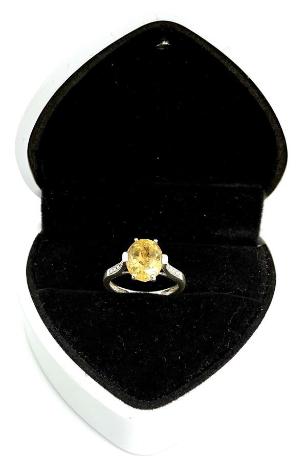 925 Sterling Silver Oval-Cut Citrine Ring – Size L – 2.41g – Elegant Yellow Gemstone - Image 5