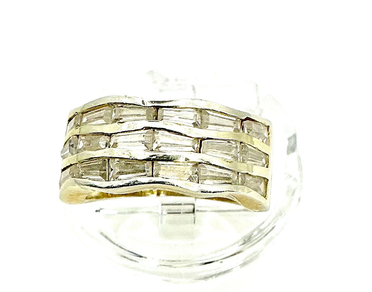 Vintage 925 Sterling Silver Ring with Clear Baguette Stones – Size K/L – 5.15g - Image 5