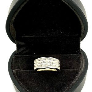 Vintage 925 Sterling Silver Ring with Clear Baguette Stones – Size K/L – 5.15g