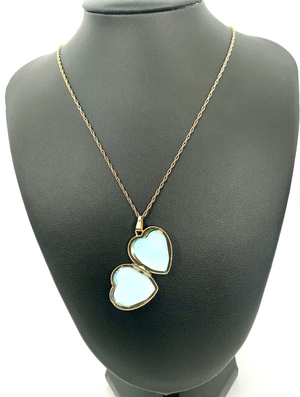 Vintage 1997 9ct Gold Heart Locket with White Sapphire & 24” Chain – Fully Hallmarked - Image 5