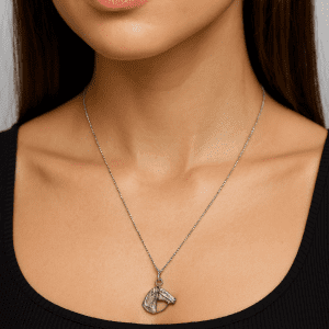925 Sterling Silver Horse Pendant Necklace – 20 Inch Chain – 3.06g