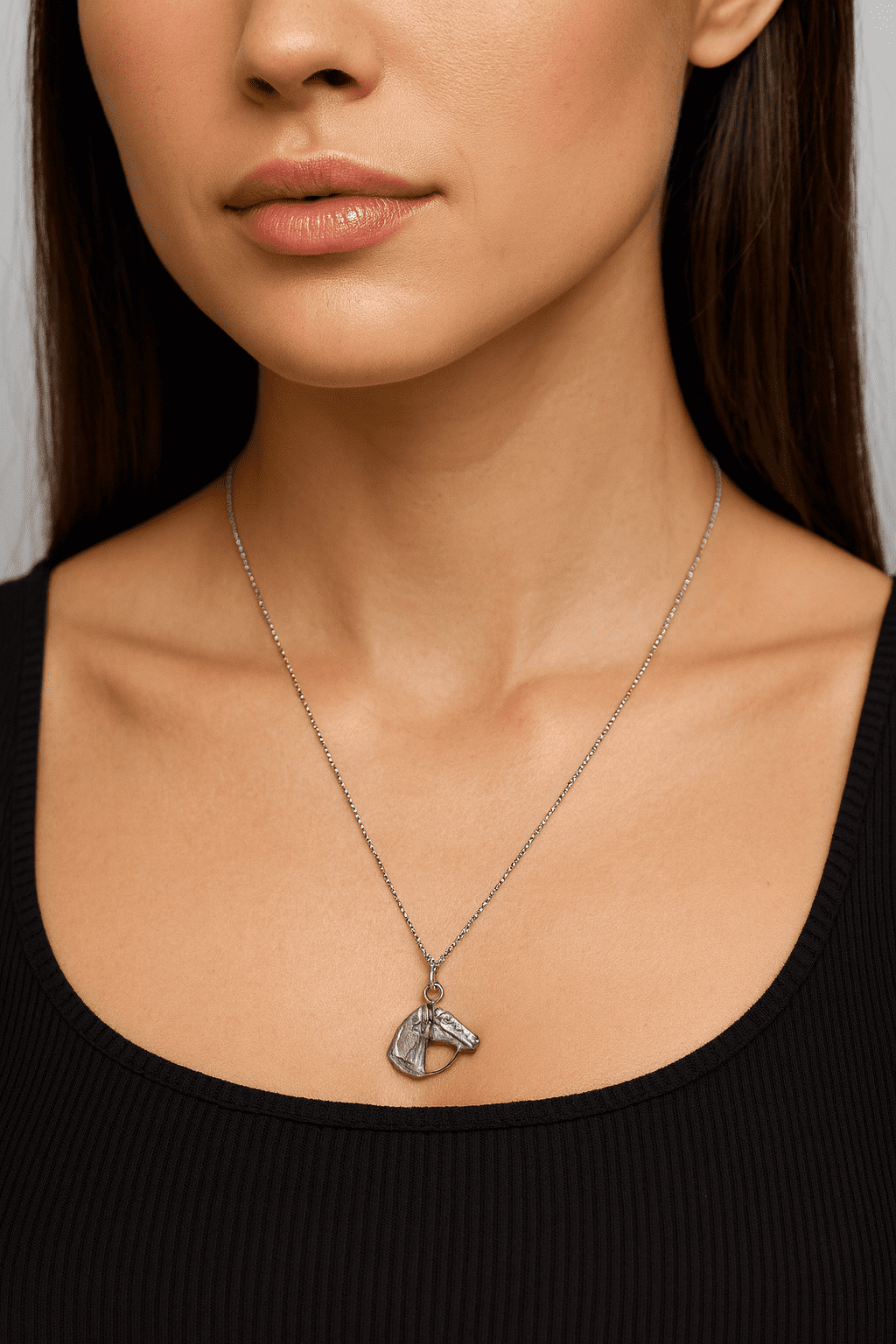 925 Sterling Silver Horse Pendant Necklace – 20 Inch Chain – 3.06g