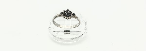 Rare Vintage Dixi 925 Sterling Silver Ring with Deep Blue Jadeite Cluster – Size K – 1.18g - Image 4