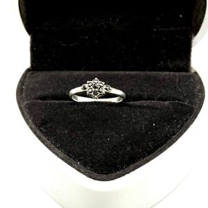 Rare Vintage Dixi 925 Sterling Silver Ring with Deep Blue Jadeite Cluster – Size K – 1.18g