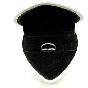 Vintage DIXI 925 Sterling Silver Stacking Heart Ring Pair – Size I – 1.18g