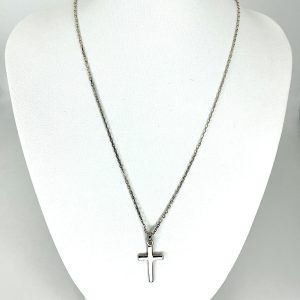 925 Sterling Silver Cross Pendant – 18" Chain, 3.20g